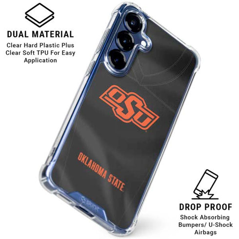 Oklahoma State University Black Jersey Galaxy S25 Clear Case