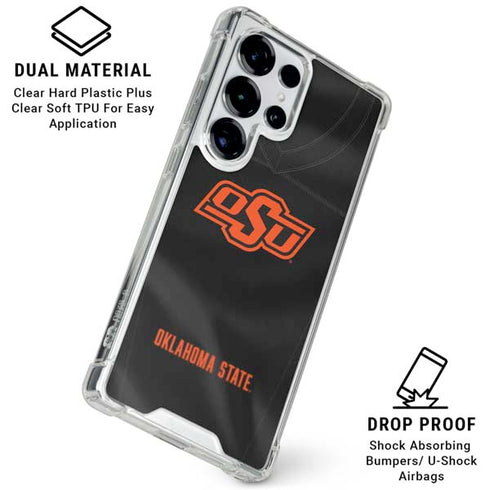 Oklahoma State University Black Jersey Galaxy S25 Ultra Clear Case