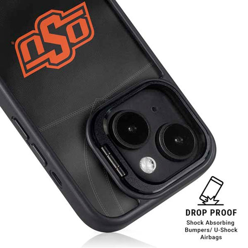 Oklahoma State University Black Jersey iPhone 14 Plus Kickstand Case