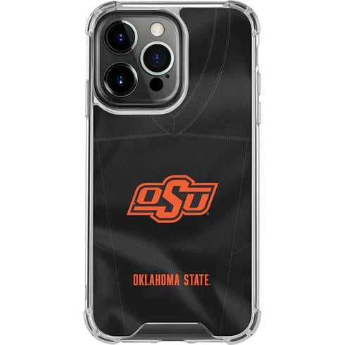Oklahoma State University Black Jersey iPhone 14 Pro Clear Case