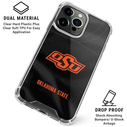 Oklahoma State University Black Jersey iPhone 15 Pro Clear Case