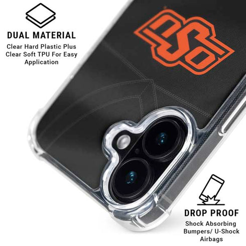 Oklahoma State University Black Jersey iPhone 16 Clear Case