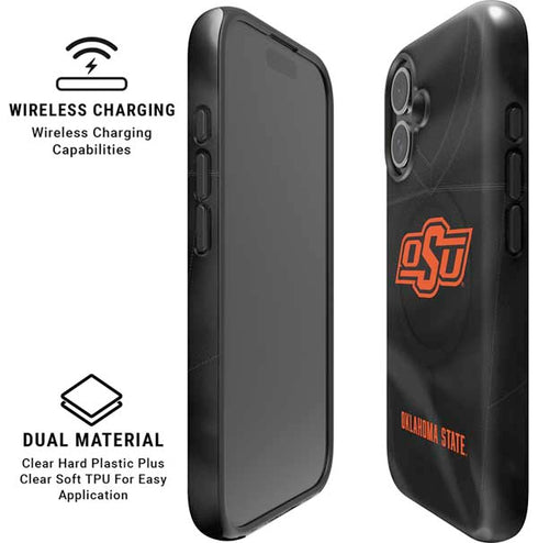 Oklahoma State University Black Jersey iPhone 16 Magsafe Impact Case