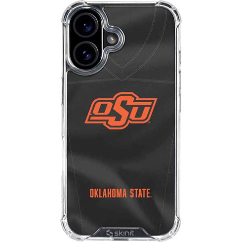 Oklahoma State University Black Jersey iPhone 16 Plus Clear Case