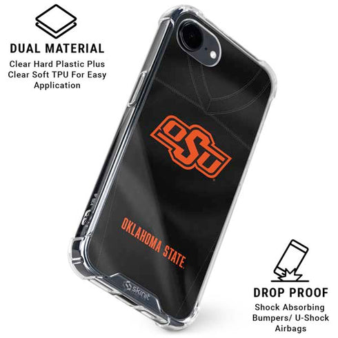 Oklahoma State University Black Jersey iPhone 16e Clear Case