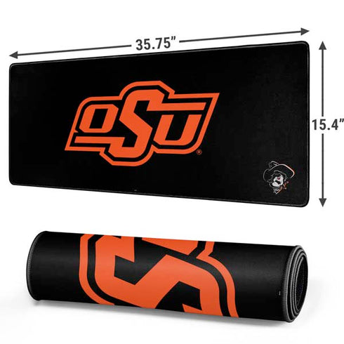 Oklahoma State University OSU on Black Gaming Mouse Pad