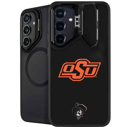 Oklahoma State University OSU on Black Galaxy S24 FE Kickstand Case