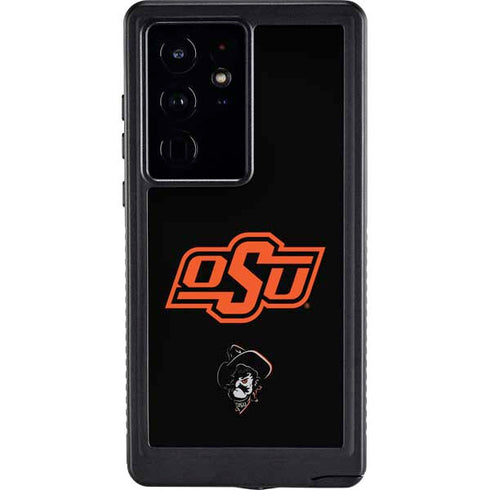 Oklahoma State University OSU on Black Galaxy S24 Ultra Waterproof Case