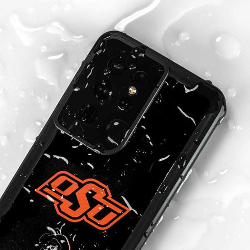 Oklahoma State University OSU on Black Galaxy S24 Ultra Waterproof Case