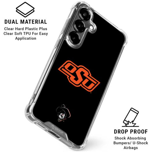 Oklahoma State University OSU on Black Galaxy S26 Clear Case