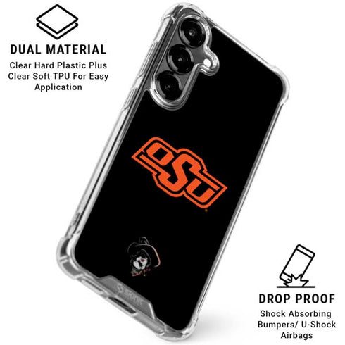 Oklahoma State University OSU on Black Galaxy S26 Plus Clear Case