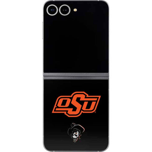 Oklahoma State University OSU on Black Galaxy Z Flip6 Skin