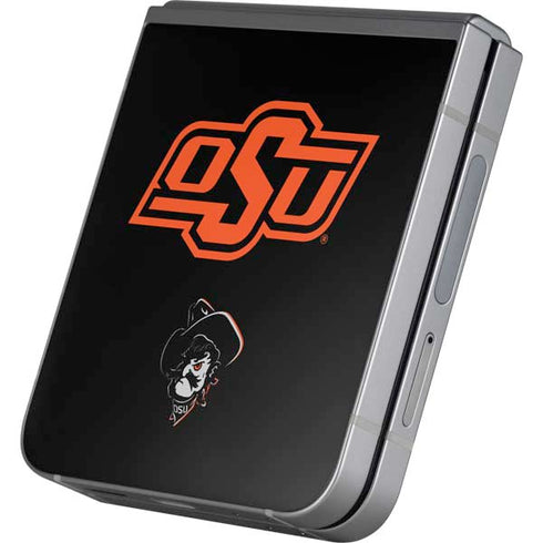 Oklahoma State University OSU on Black Galaxy Z Flip6 Skin
