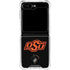 Oklahoma State University OSU on Black Galaxy Z Flip6 Clear Case