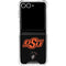 Oklahoma State University OSU on Black Galaxy Z Flip7 Clear Case