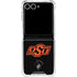 Oklahoma State University OSU on Black Galaxy Z Flip7 Clear Case