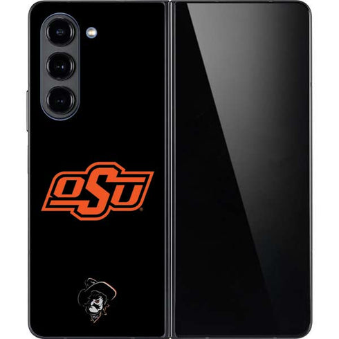 Oklahoma State University OSU on Black Galaxy Z Fold5 5G Skin