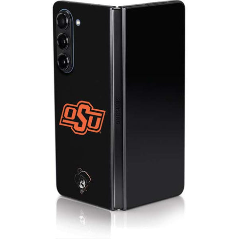 Oklahoma State University OSU on Black Galaxy Z Fold5 5G Skin