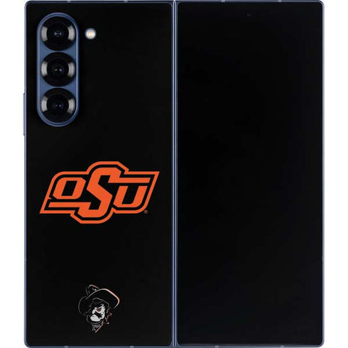 Oklahoma State University OSU on Black Galaxy Z Fold6 Skin