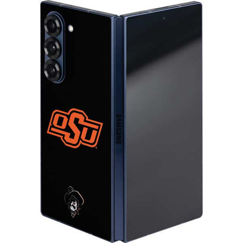 Oklahoma State University OSU on Black Galaxy Z Fold6 Skin