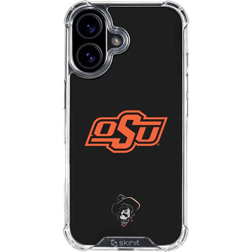 Oklahoma State University OSU on Black iPhone 16 Clear Case