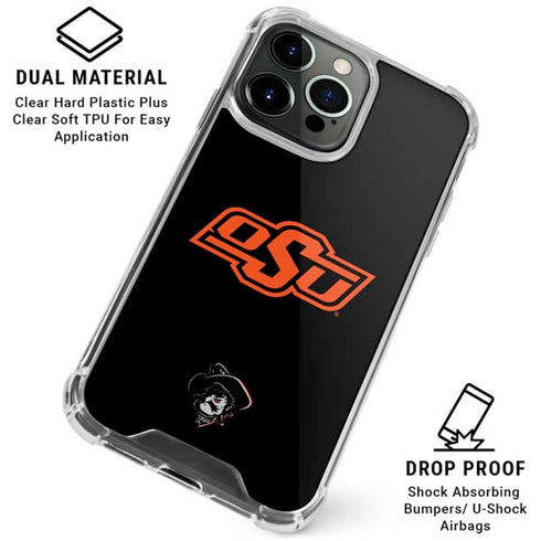 Oklahoma State University OSU on Black iPhone 16 Pro Clear Case