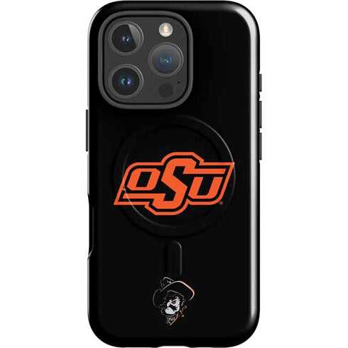 Oklahoma State University OSU on Black iPhone 16 Pro Magsafe Impact Case