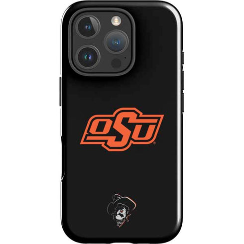 Oklahoma State University OSU on Black iPhone 16 Pro Max Impact Case