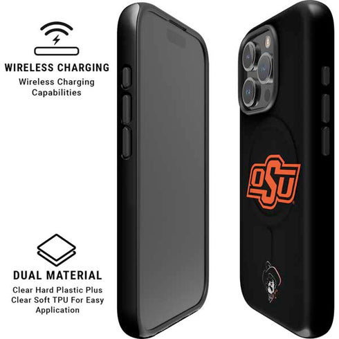 Oklahoma State University OSU on Black iPhone 16 Pro Max Magsafe Impact Case