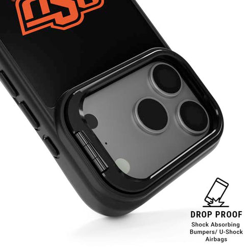 Oklahoma State University OSU on Black iPhone 17 Pro Max Kickstand Case