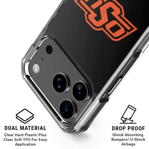 Oklahoma State University OSU on Black iPhone 18 Pro Clear Case
