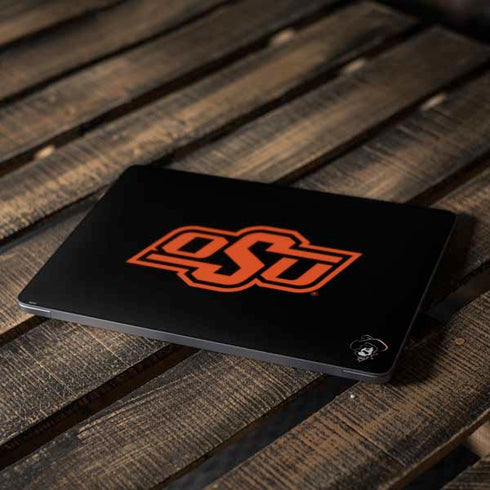 Oklahoma State University OSU on Black Apple MacBook Air Skin