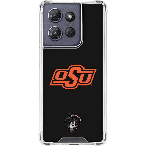 Oklahoma State University OSU on Black Moto G Play 5G (2025) Clear Case