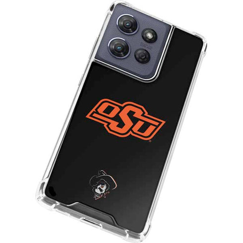 Oklahoma State University OSU on Black Moto G Play 5G (2025) Clear Case