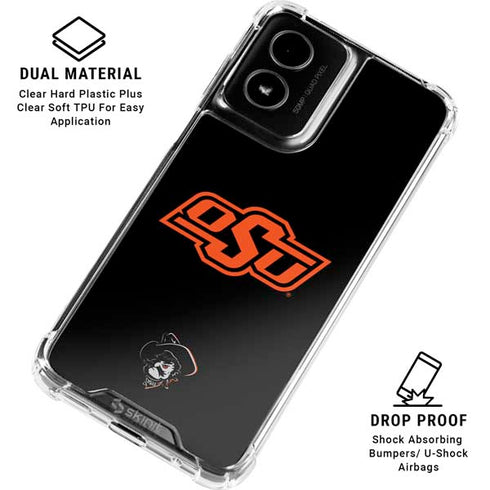 Oklahoma State University OSU on Black Moto G Power 5G (2024) Clear Case