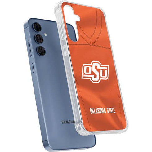 Oklahoma State University Orange Jersey Galaxy A55 5G Clear Case