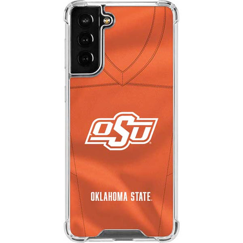 Oklahoma State University Orange Jersey Galaxy S21 FE Clear Case
