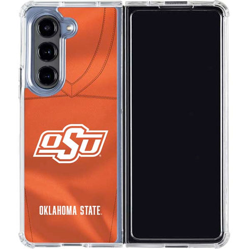 Oklahoma State University Orange Jersey Galaxy Z Fold5 5G Clear Case