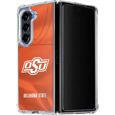 Oklahoma State University Orange Jersey Galaxy Z Fold5 5G Clear Case