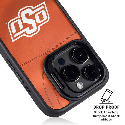Oklahoma State University Orange Jersey iPhone 15 Pro Kickstand Case