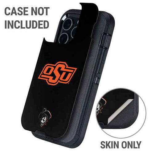 Oklahoma State University OSU on Black Otterbox Defender iPhone Skin