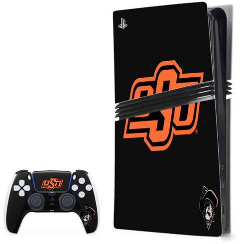 Oklahoma State University OSU on Black PlayStation PS5 Skins