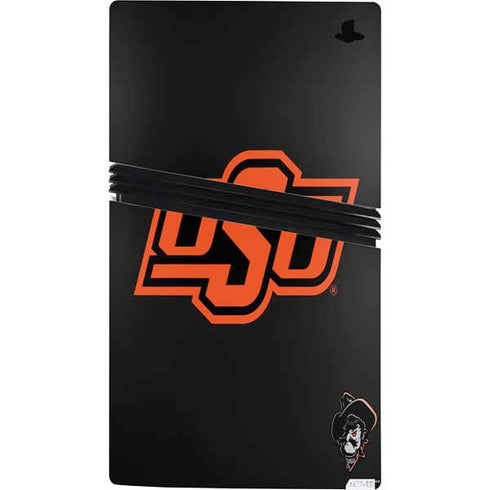 Oklahoma State University OSU on Black PS5 Pro Console Skin
