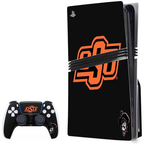Oklahoma State University OSU on Black PS5 Pro Disk Bundle Skin