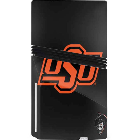 Oklahoma State University OSU on Black PS5 Pro Disk Bundle Skin
