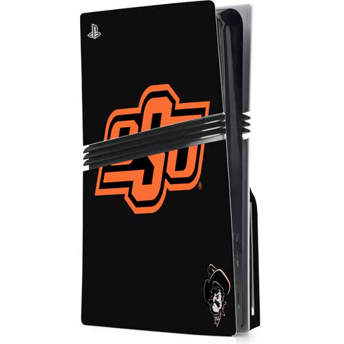 Oklahoma State University OSU on Black PS5 Pro Disk Console Skin