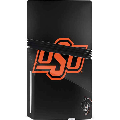 Oklahoma State University OSU on Black PS5 Pro Disk Console Skin