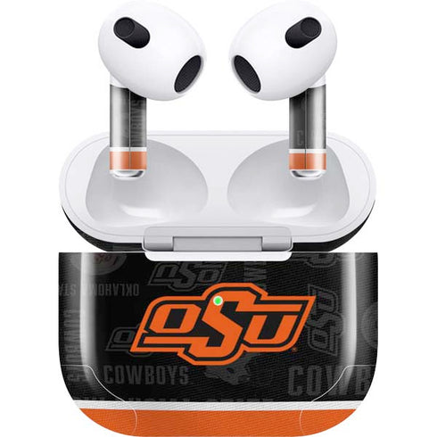 Oklahoma State University Split Jersey Apple AirPods (3rd Gen 2021) Skin