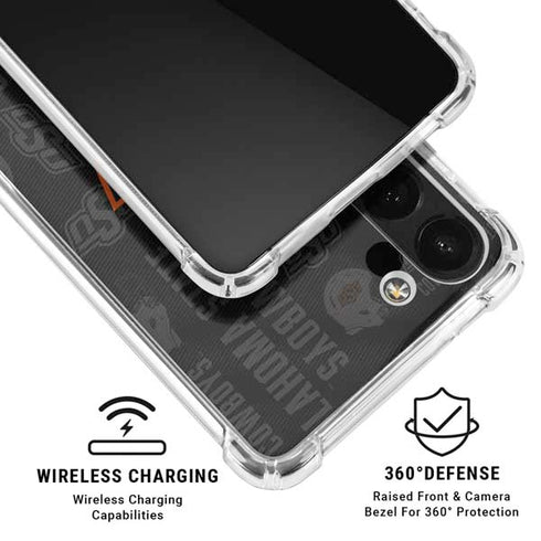 Oklahoma State University Split Jersey Galaxy A13 5G Clear Case