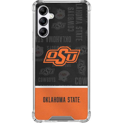 Oklahoma State University Split Jersey Galaxy A15 5G Clear Case